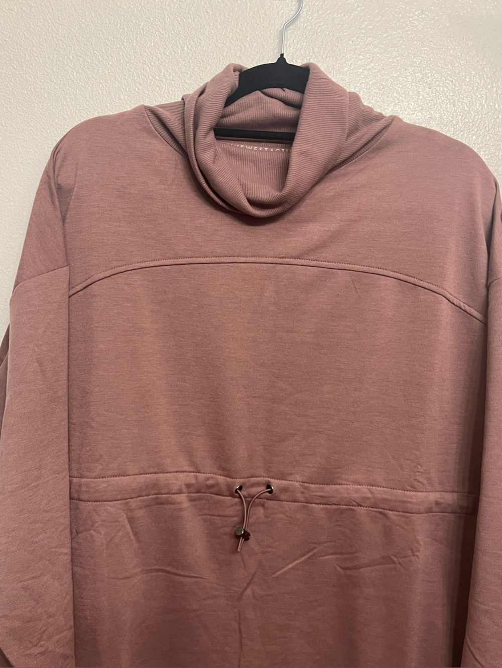 Nine West Mauve Cowl Neck Drawcord Pullover - Picture 2 of 6